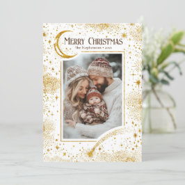 Sterren Hemelse Magische Vrolijke Kerstfoto Feestdagenkaart