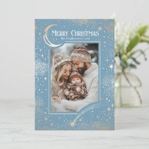 Sterren Hemelse Magische Vrolijke Kerstfoto Feestdagenkaart