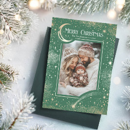 Sterren Hemelse Magische Vrolijke Kerstfoto Feestdagenkaart