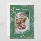 Sterren Hemelse Magische Vrolijke Kerstfoto Feestdagenkaart (Voorkant)