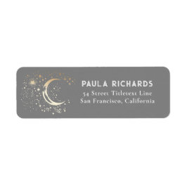 Sterren Hemelse Mystieke Grijze Nachthemel Etiket