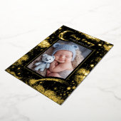 Sterren Hemelse Schattigee Pasgeboren Foto's Geboo Folie Uitnodiging (Gedraaid)