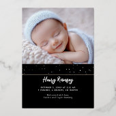 Sterren Hemelse Schattigee Pasgeboren Foto's Geboo Folie Uitnodiging (Achterkant)