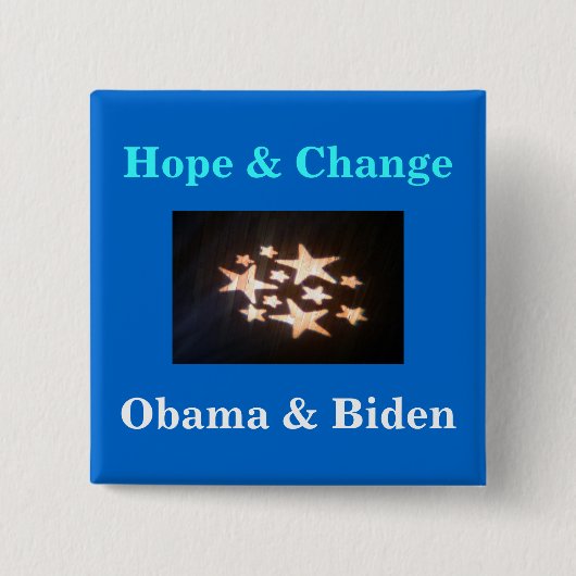 sterren, Hope & Change, Obama & Biden Vierkante Button 5,1 Cm (Voorkant)