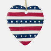 Sterren & Horizontale Strepen Patriottisch Hart Keramisch Ornament (Rechts)
