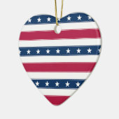 Sterren & Horizontale Strepen Patriottisch Hart Keramisch Ornament (Links)