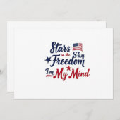 Sterren in de lucht 4 juli uitnodiging – Patriotti (Voorkant / Achterkant)