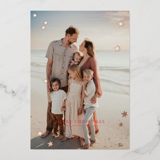 Sterren in de lucht Folie kerst Kaart (Voorkant)