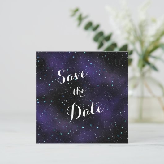 sterren in de Night Sky Save the Date Wedding (Staand voorkant)