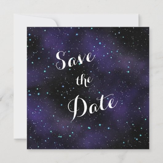 sterren in de Night Sky Save the Date Wedding (Voorkant)