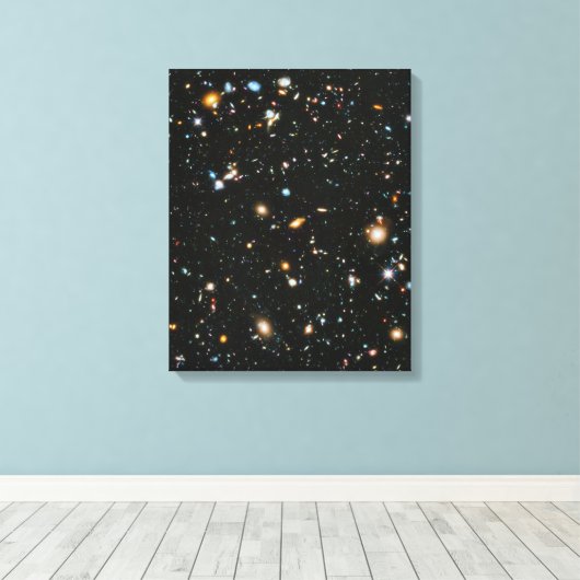 sterren in de ruimte - Hubble Ultra Deep Field Canvas Afdruk (Insitu (Houten vloer))