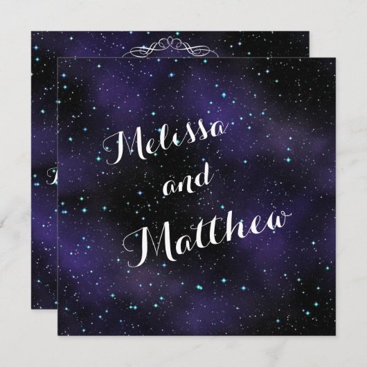 Sterren in de uitnodiging voor het huwelijk in Nig (Voorkant / Achterkant)