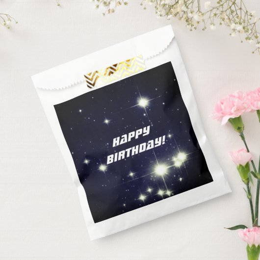 Sterren in diepe ruimte donkerblauwe gelukkige ver bedankzakje (Gezegeld)