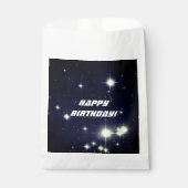 Sterren in diepe ruimte donkerblauwe gelukkige ver bedankzakje (Voorkant)