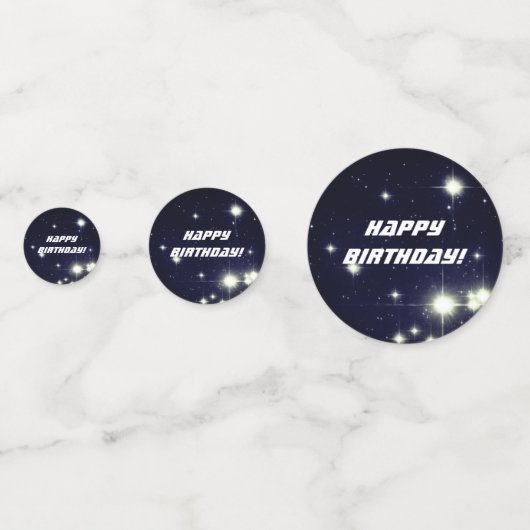 Sterren in diepe ruimte donkerblauwe gelukkige ver confetti (Achterkanten)