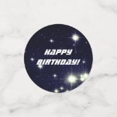 Sterren in diepe ruimte donkerblauwe gelukkige ver confetti (Kleine voorkant)