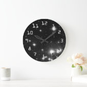 Sterren in Diepe Ruimte Zwart-wit Grote Klok (Huis)