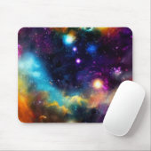 Sterren in een regenboogkleurige nebula Mousepad Muismat (Met muis)