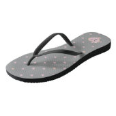 Sterren in hart op grijze Teenslippers (Schuin)
