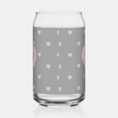 Sterren in harten op grijs blikvorm glas (Rechts)