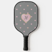 Sterren in harten op grijs pickleball paddle (Achterkant)