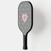 Sterren in harten op grijs pickleball paddle (Links)