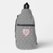 Sterren in harten op grijs sling bag (Voorkant)