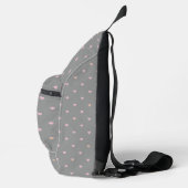 Sterren in harten op grijs sling bag (Rechts)