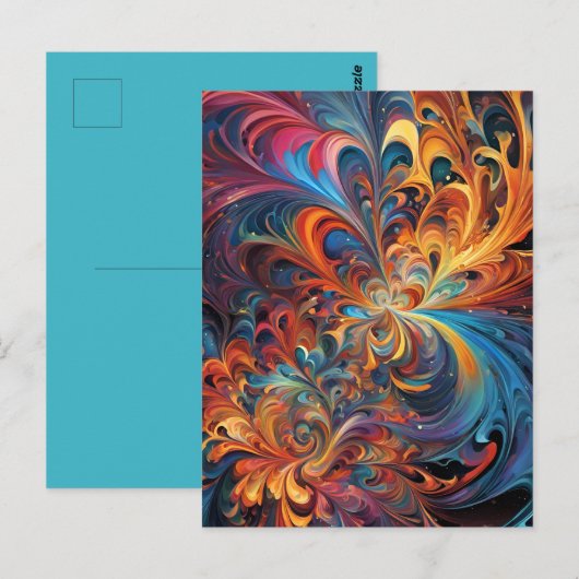 Sterren in kaleidoscope briefkaart (Voorkant / Achterkant)