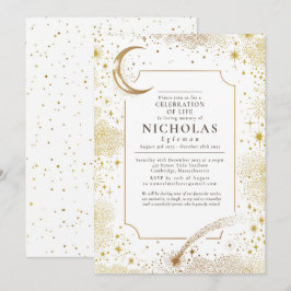 Sterren in liefdevolle herinnering begrafenisdiens kaart