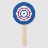 Sterren in rood, wit en blauw met monogram handwaaier (Achterkant)