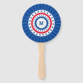 Sterren in rood, wit en blauw met monogram handwaaier (Voorkant)