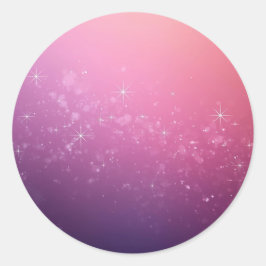 Sterren In Roze Ruimte Ronde Sticker