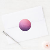 Sterren In Roze Ruimte Ronde Sticker (Envelop)
