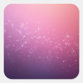 Sterren In Roze Ruimte Vierkante Sticker