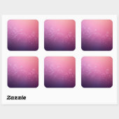 Sterren In Roze Ruimte Vierkante Sticker (Vel)