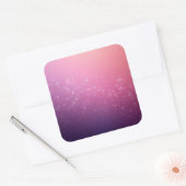 Sterren In Roze Ruimte Vierkante Sticker (Envelop)