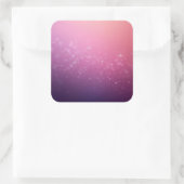 Sterren In Roze Ruimte Vierkante Sticker (Tas)