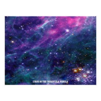 Sterren in Tarantula-nevel Blauwe Tint Perfect Poster