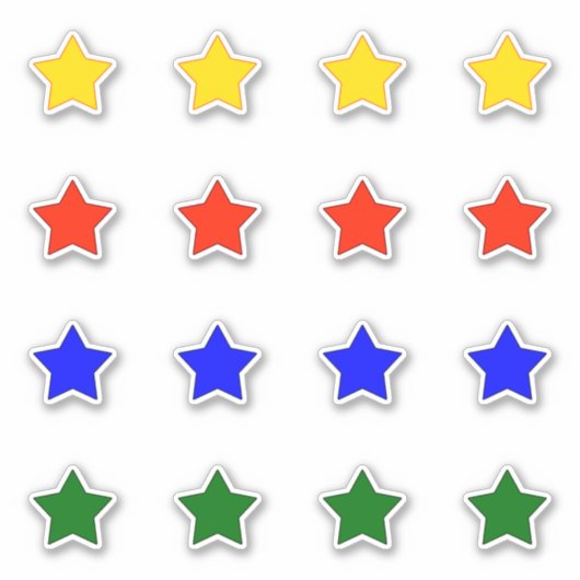sterren in vier kleuren sticker (Voorkant)