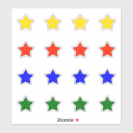 sterren in vier kleuren sticker