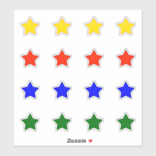 sterren in vier kleuren sticker