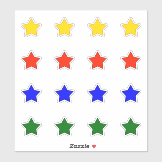 sterren in vier kleuren sticker (Vel)