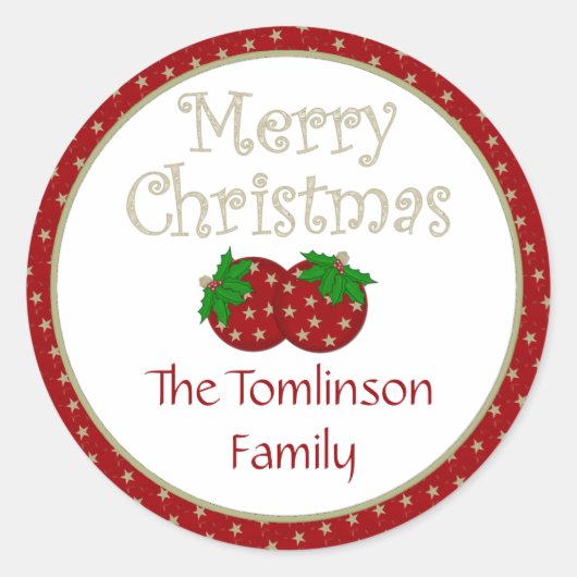 Sterren Kerst Ornament Stickers (Voorkant)