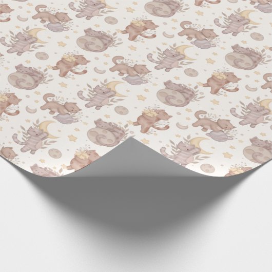 Sterren Kittens Cadeaupapier (Hoek)