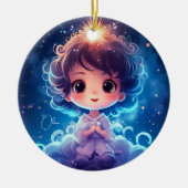 Sterren Kleine Prinses Nighttime Meisje Personalis Keramisch Ornament (Voorkant)