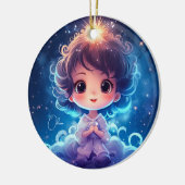 Sterren Kleine Prinses Nighttime Meisje Personalis Keramisch Ornament (Links)