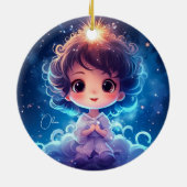 Sterren Kleine Prinses Nighttime Meisje Personalis Keramisch Ornament (Achterkant)