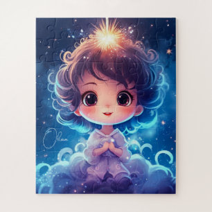 Sterren Kleine Prinses Nighttime Meisje Personalis Legpuzzel