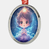 Sterren Kleine Prinses Nighttime Meisje Personalis Metalen Ornament (Links)